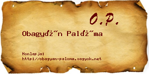 Obagyán Palóma névjegykártya
